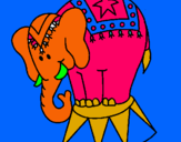 Dibuix Elefant actuant pintat per ANQUI