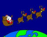 Dibuix Pare Noel repartint regals 3 pintat per BERNAT MORENO