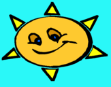 Dibuix Sol somrient pintat per BERNAT
