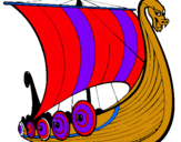 Dibuix Vaixell viking pintat per arnau i dani