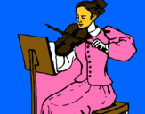 Dibuix Dama violinista pintat per pol