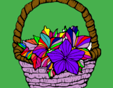 Dibuix Cistell amb flors 2 pintat per EMMA