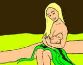 Dibuix Mare amb la seva nadó pintat per ONA  MARTINEZ