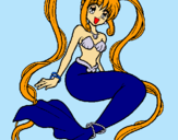 Dibuix Sirena amb perles pintat per ALBA
