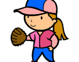 Dibuix Jugadora de beisbol  pintat per catalina