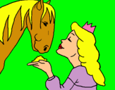 Dibuix Princesa i cavall pintat per mireia