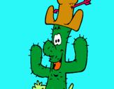 Dibuix Cactus amb barret  pintat per mireia