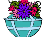 Dibuix Cistell de flors 11 pintat per ALBA