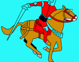 Dibuix Cavaller a cavall IV pintat per lu na