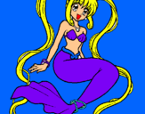 Dibuix Sirena amb perles pintat per carla