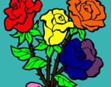 Dibuix Ram de roses pintat per anònim