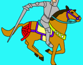 Dibuix Cavaller a cavall IV pintat per ivan