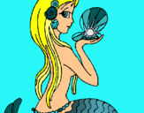 Dibuix Sirena i perla pintat per marosse!