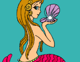 Dibuix Sirena i perla pintat per judith