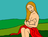 Dibuix Mare amb la seva nadó pintat per yo