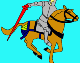 Dibuix Cavaller a cavall IV pintat per gerard