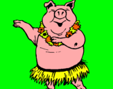 Dibuix Porc hawaià pintat per tim