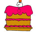 Dibuix Pastís d'aniversari pintat per marta castanedo