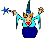 Dibuix Bruixa fent un encanteri pintat per Queralt Olesti