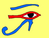 Dibuix Ull Horus pintat per elia e.m.l.