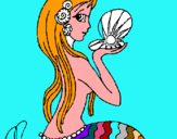 Dibuix Sirena i perla pintat per antonellarei