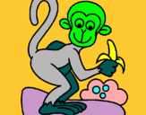 Dibuix Mono pintat per ABRIL