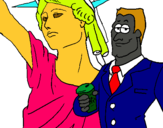 Dibuix Estats Units d'Amèrica pintat per jordi herce