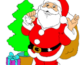 Dibuix Santa Claus i un arbre de nadal  pintat per LAWRENCIA TUTUWAA ADDISON