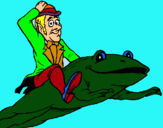 Dibuix Follet i granota pintat per cavallero de la rana verd