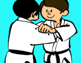 Dibuix Judo amistós pintat per ANNA