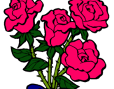 Dibuix Ram de roses pintat per Ànnia