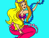 Dibuix Sirena entre bombolles pintat per clàudia garcia seerra