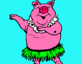 Dibuix Porc hawaià pintat per p-a