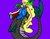 Dibuix Sirena amb llarga cabellera  pintat per soleiman