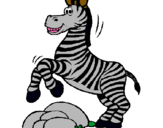 Dibuix Zebra saltant pedres pintat per ronaima