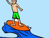 Dibuix Surfista pintat per barça el mejor
