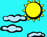 Dibuix Sol i núvols 2 pintat per erika