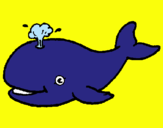 Dibuix Balena expulsant aigua pintat per Bruna