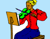 Dibuix Dama violinista pintat per Arnau ch.