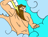 Dibuix Déu Zeus pintat per joana i naiara