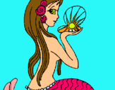 Dibuix Sirena i perla pintat per ariadna