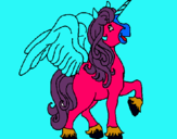 Dibuix Unicorn amb ales pintat per marta castanedo