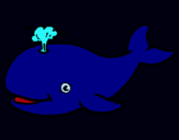 Dibuix Balena expulsant aigua pintat per joel