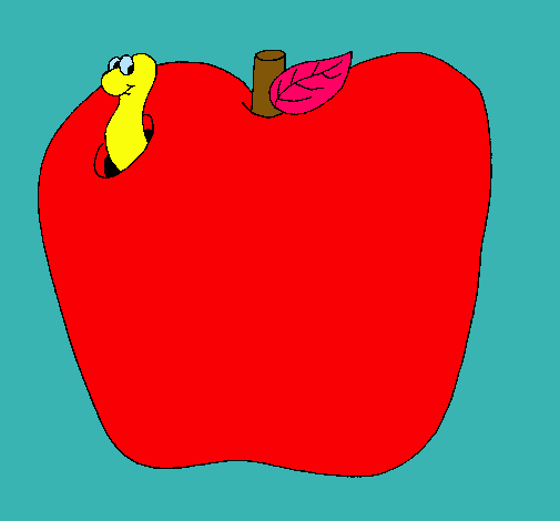 Dibuix Cuc dins la fruita pintat per sigrid