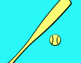 Dibuix Bat i bola de beisbol pintat per Mireia