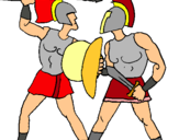 Dibuix Lluita de gladiadors pintat per Ariadna