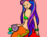 Dibuix Sirena amb cargol pintat per jasmina