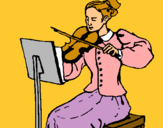 Dibuix Dama violinista pintat per lena