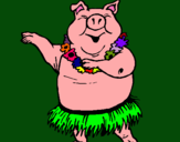 Dibuix Porc hawaià pintat per  - - -
