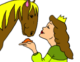 Dibuix Princesa i cavall pintat per  - - -